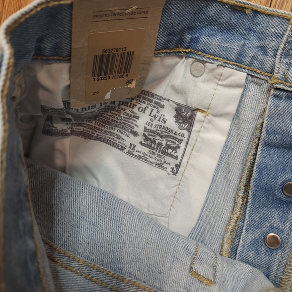 Levis 501 Womens High Rise Shorts Size 29 Distressed Cut Off Button Fly NEW - Picture 9 of 11